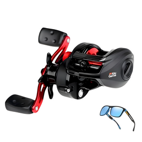 Carretilha Abu Garcia Black Max3 Drag 8kg Com 4 Rolamentos de Aço Inoxidável + Óculos De Sol Polarizado De Brinde